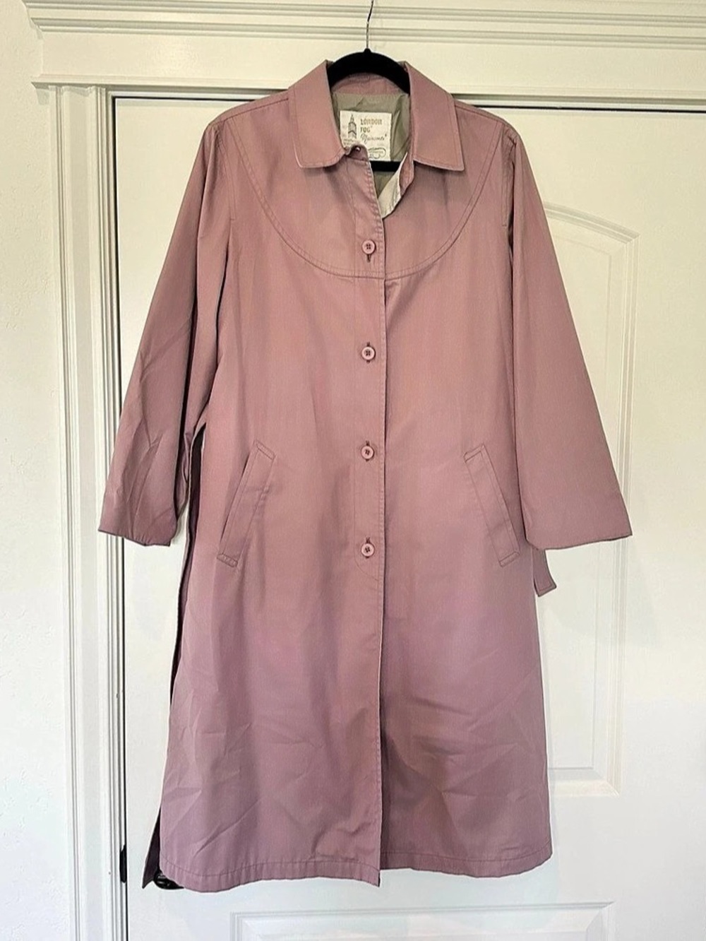 Women’s Mauve London Fog Maincoats Trench Coat Size 14PET Petite